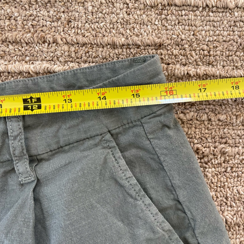 NWOT Frank and Eileen Waterford 4.5” Linen Shorts - Olive Green - Picture 11 of 15
